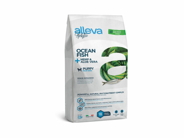 Croquettes ultra premium Sans céréales Alleva Holistic Poisson Chiot Maxi 12Kg