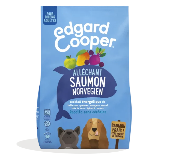 Edgard & Cooper Croquettes Chien Adulte sans Cereales Nourriture Naturelle 12kg Saumon Frais Hypoallergénique, Alimentation Saine savoureuse et équilibrée, Protéines de qualité