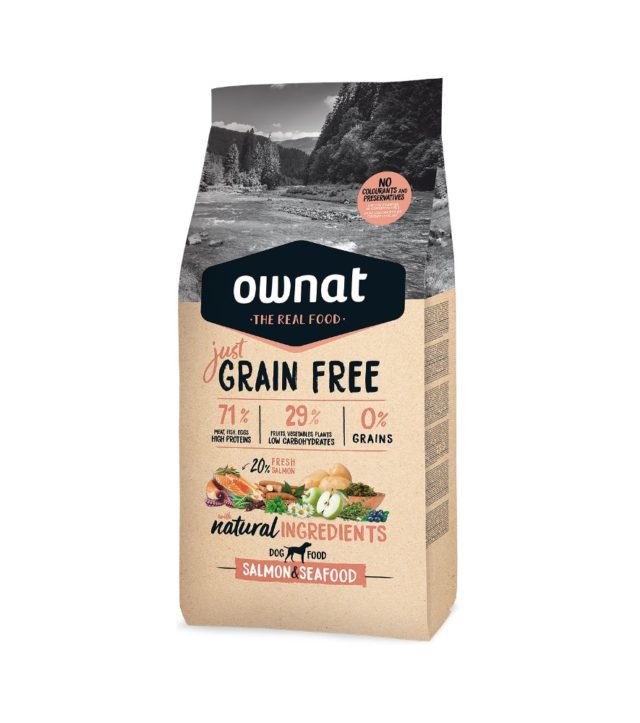 Croquettes Just Grain Free Salmon & Seafood Ownat 14 kg